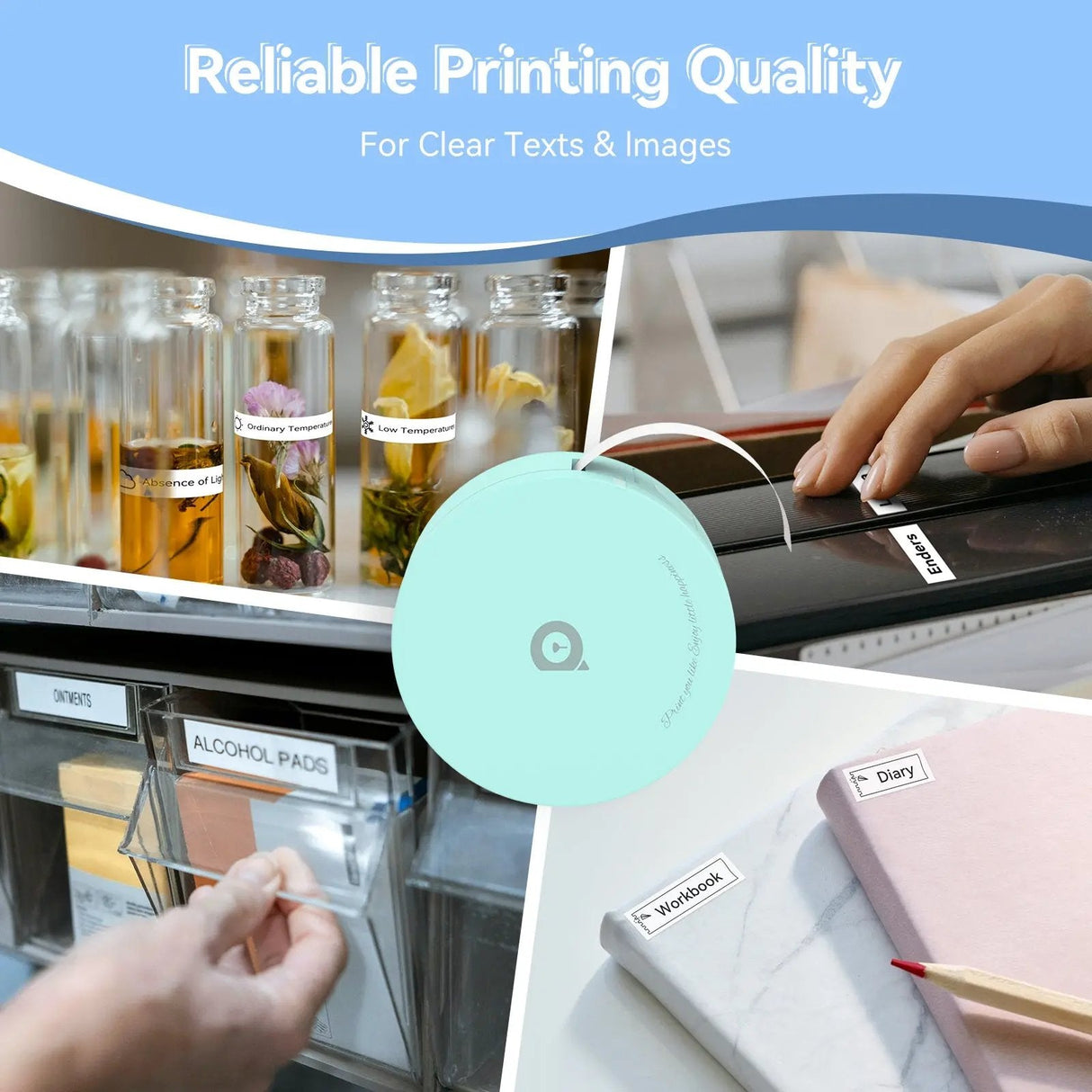 PeriPage L1 Plus green wireless thermal label printer with inkless printing and compact design