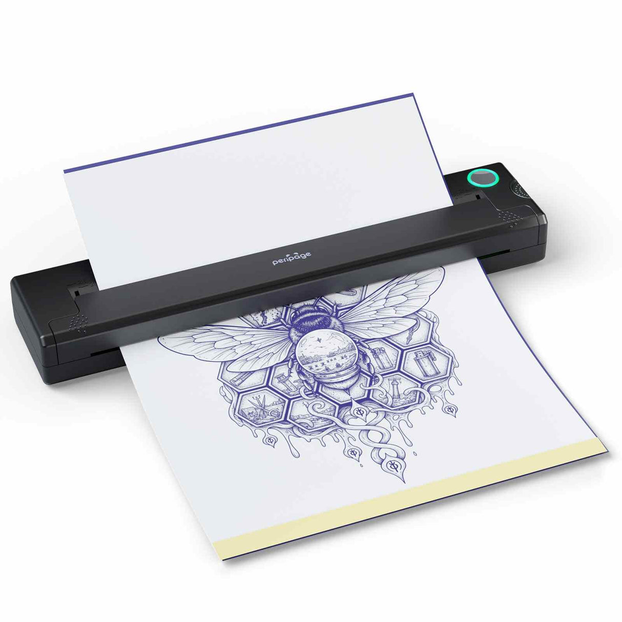 PeriPage P90 Tattoo Stencil Printer, Potable Wireless A4 Printer, Bluetooth with Phone, Pad & PC