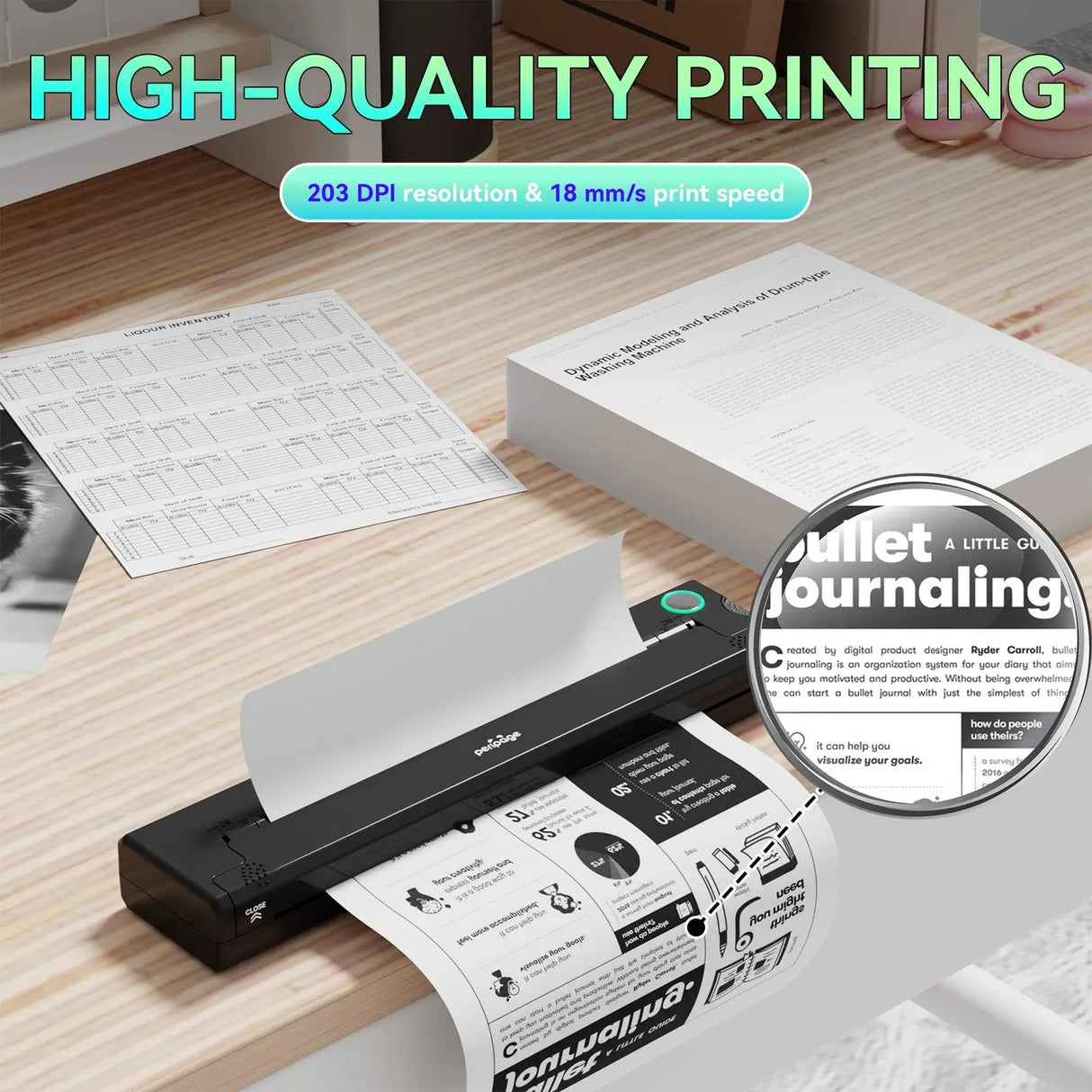 Comparison showing PeriPage P90 Tattoo Stencil Printer as efficient and accurate versus manual tattoo stencil transfer being slow and error-prone
