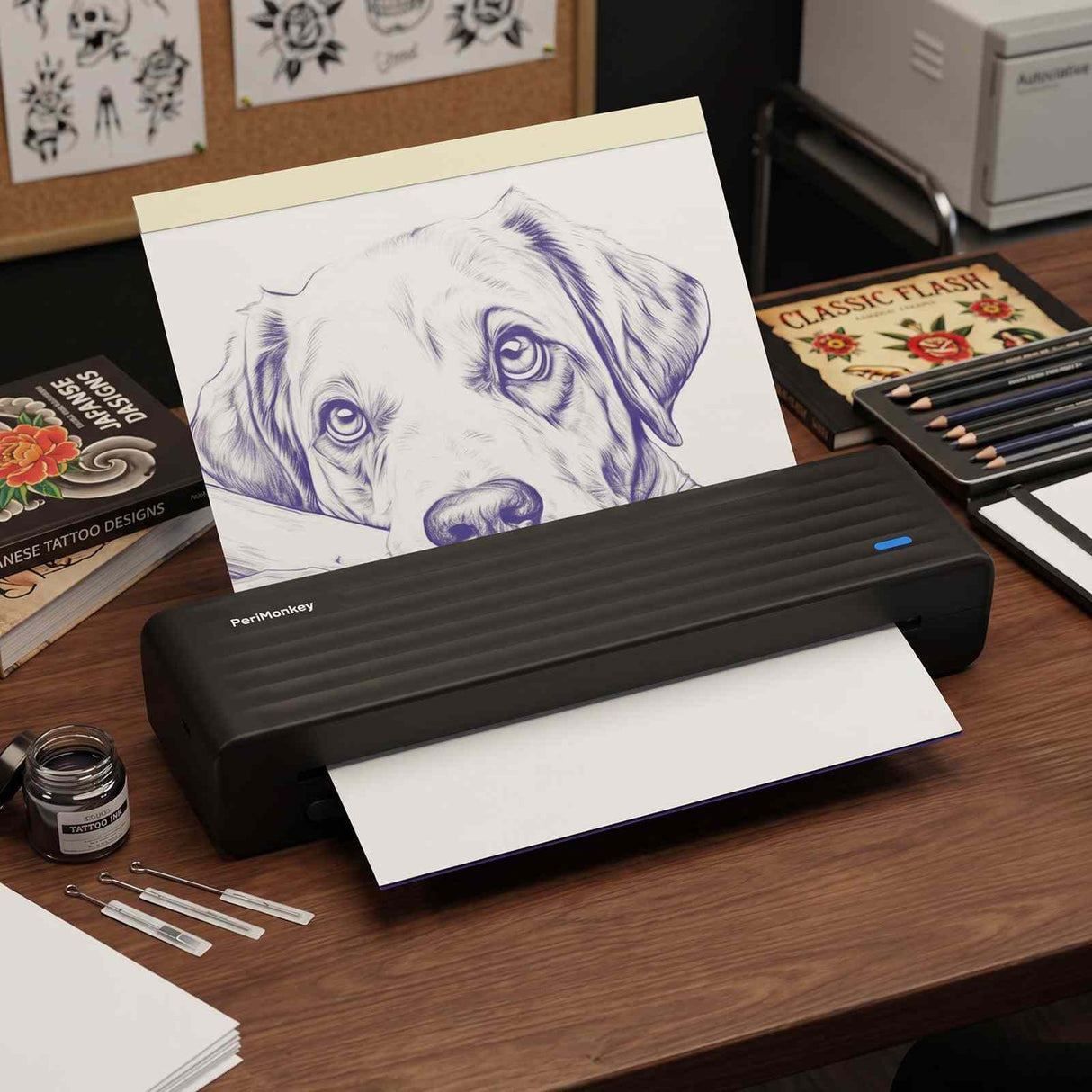 PeriPage P93 Tattoo and A4 Stencil Printer with Bluetooth and USB