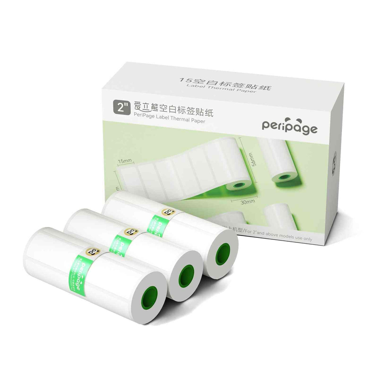 PeriPage 56×30mm thermal photo paper rolls box with three white rolls for A6 printer