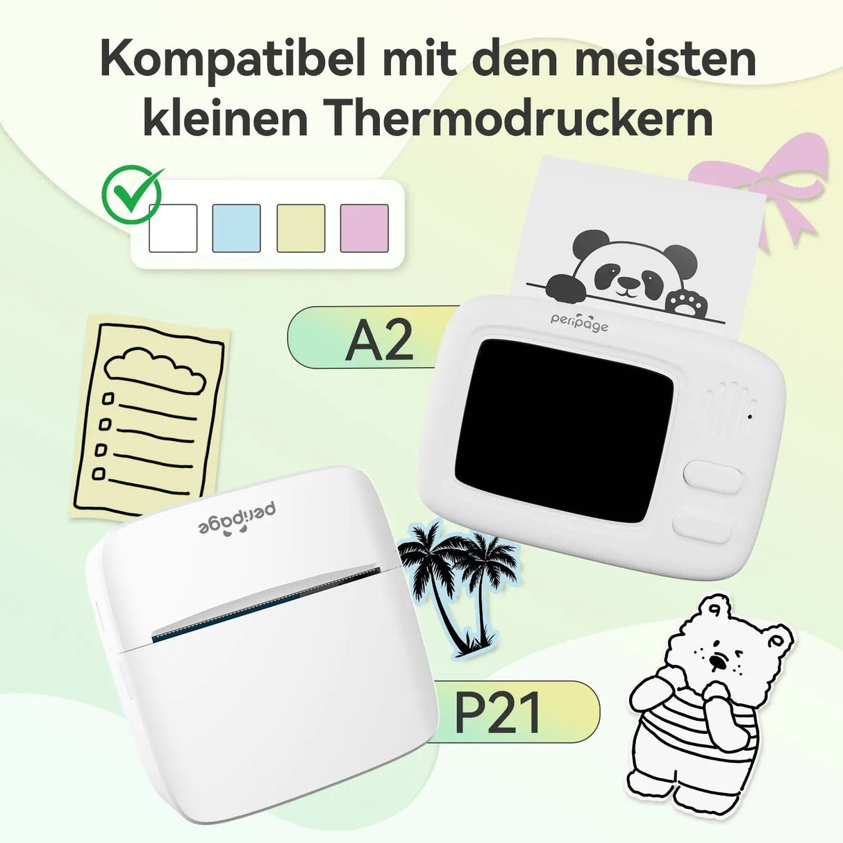 Compatible Printers for PeriPage 77x30mm Thermal Paper - Works with A2, P21, A9, A3X and Most Mini Thermal Printers