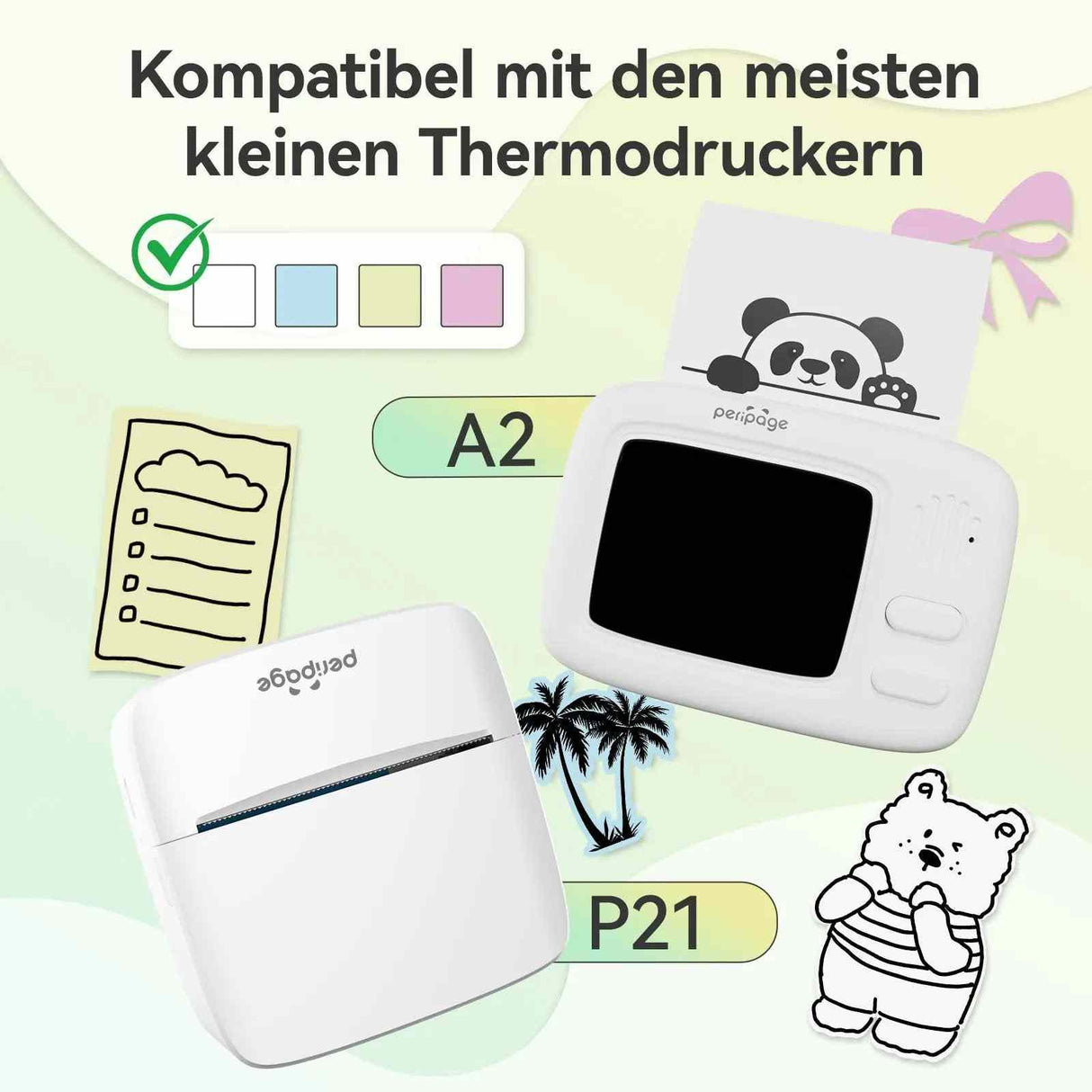 Compatible Printers for PeriPage 77x30mm Thermal Paper - Works with A2, P21, A9, A3X and Most Mini Thermal Printers