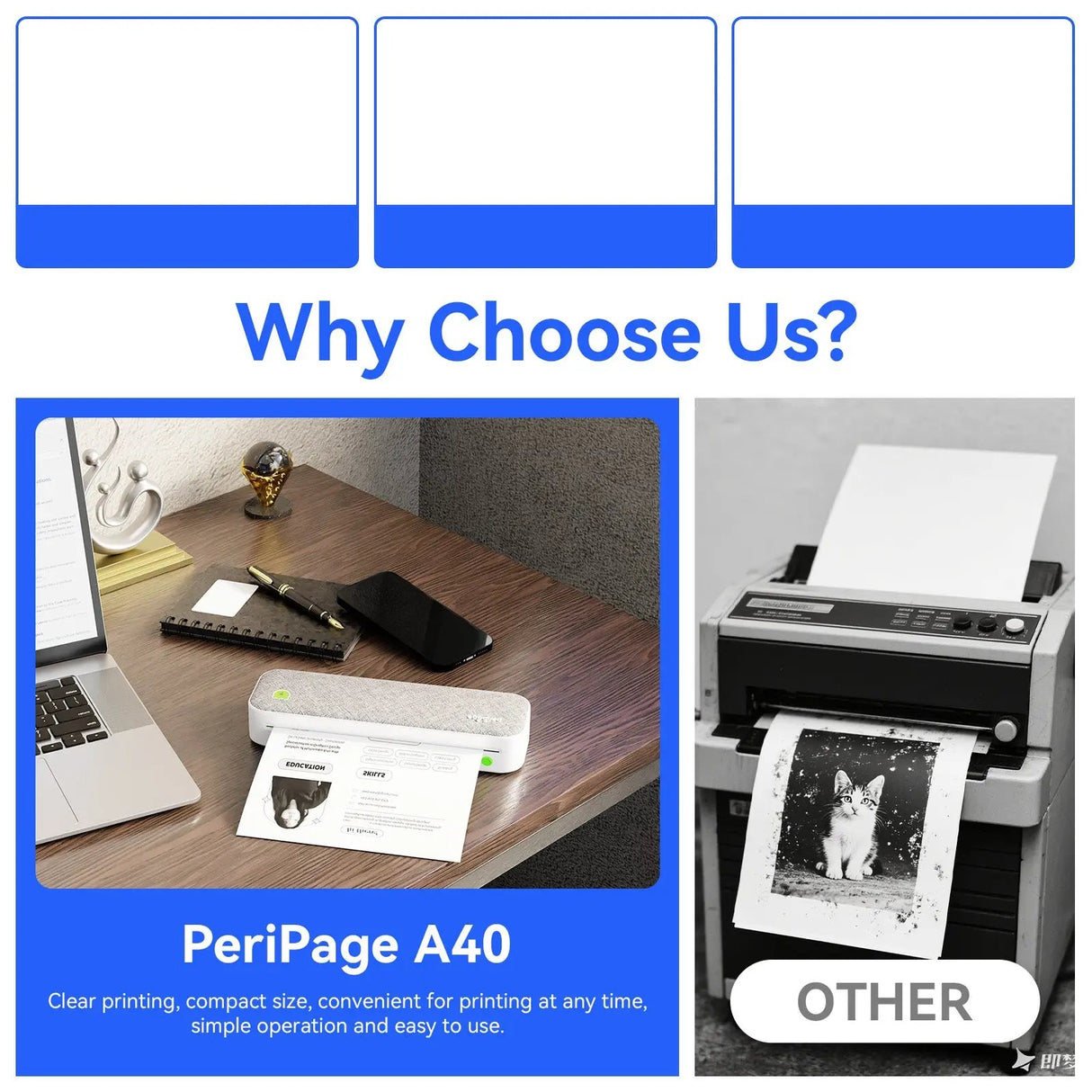 Performance-Optimized PeriPage A40 Thermal Printer - 203 DPI HD, Supports up to 8.5" Paper, 2600mAh Battery, and Won't Get Your Hands Dirty
