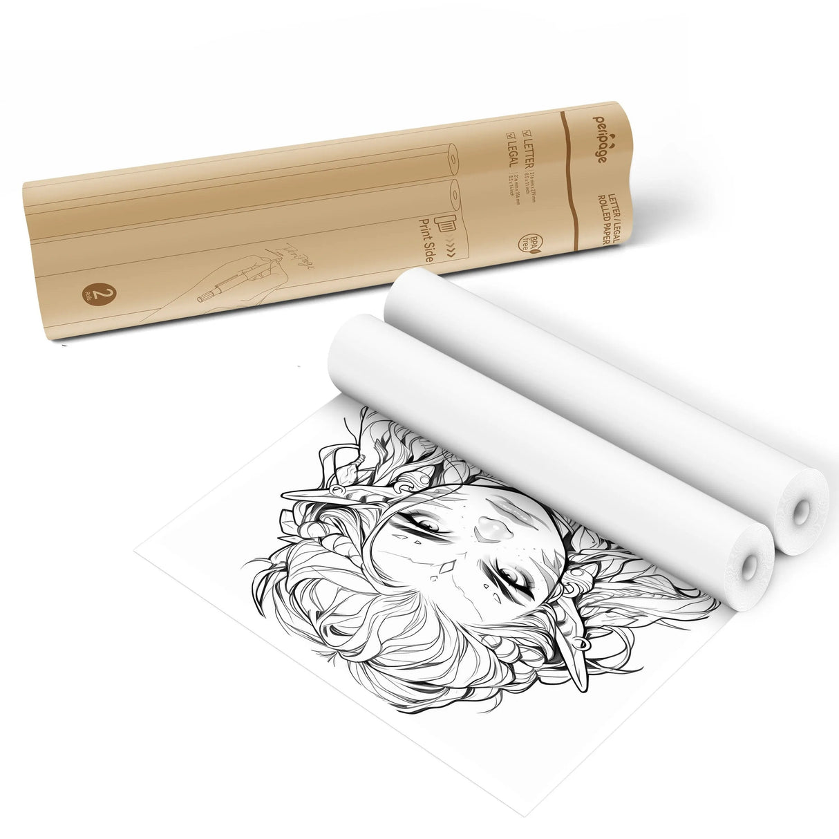 PeriPage A40 thermal paper rolls and folded sheets packaging for A4 thermal printers