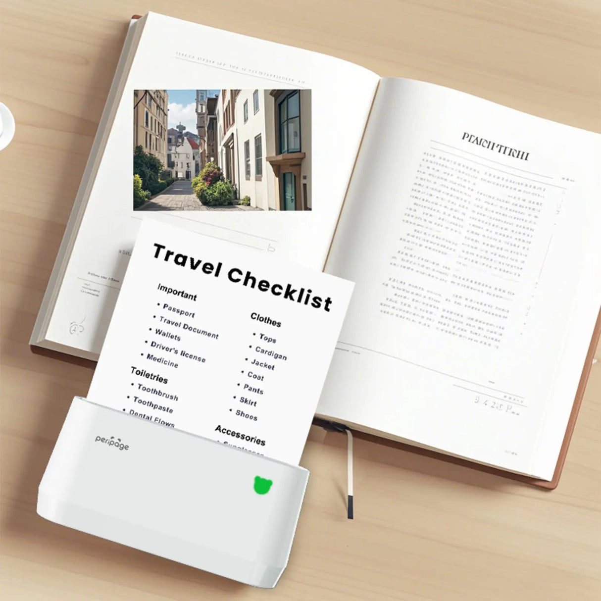 Print Your Travel Checklist with the PeriPage A9 Series - Organize Passports, Clothes, and Toiletries for Your Trip