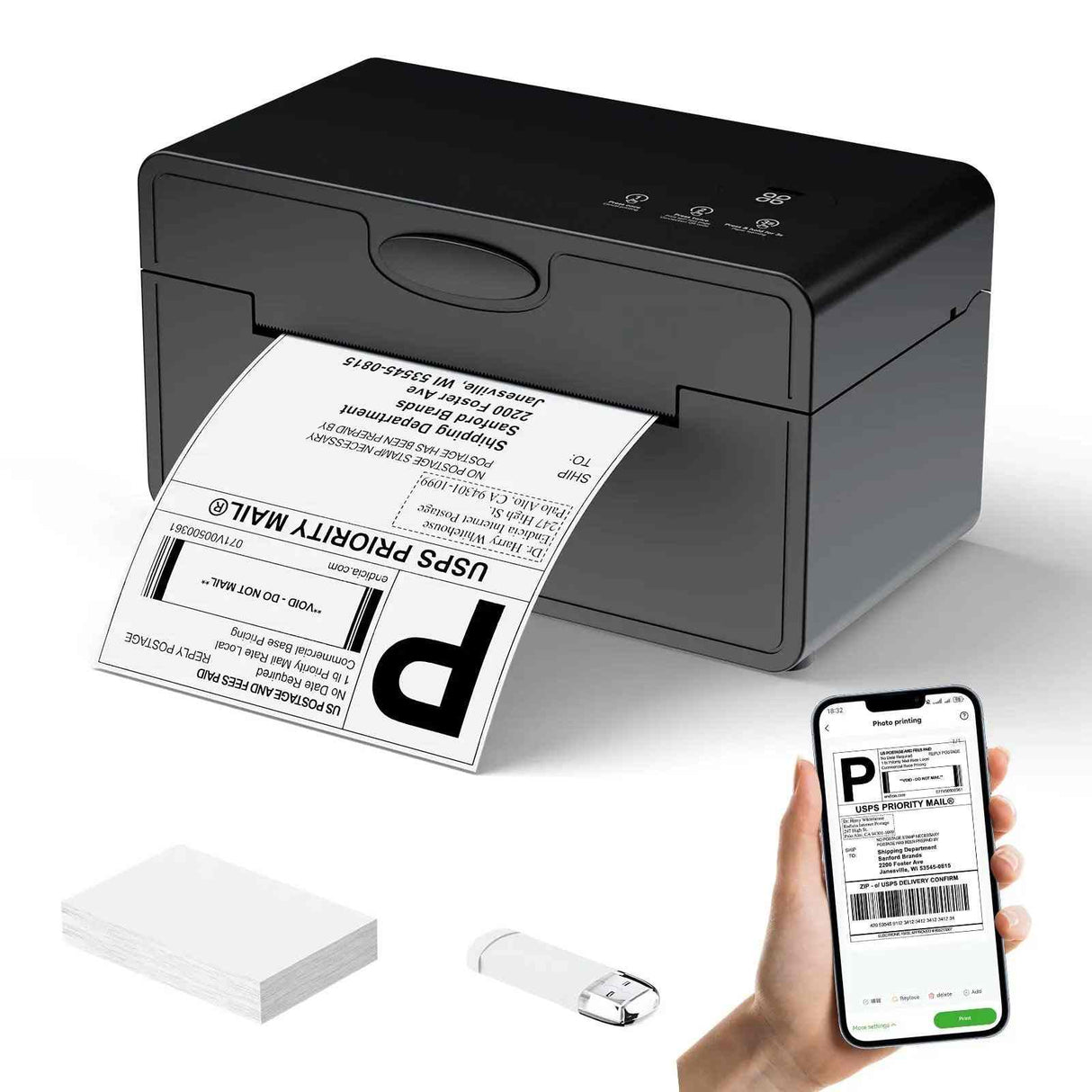 Maximize efficiency with the PeriPage PB41 thermal label printer - its inkless technology and jam-proof design provide reliable, low-cost operation for high-volume printing needs.