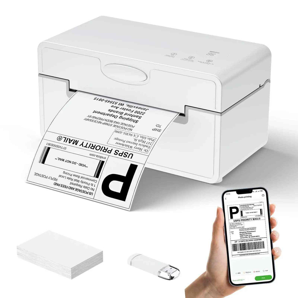 Streamline your shipping and organization with the PeriPage PB41 label printer. Perfect for printing USPS priority labels and warehouse tags with inkless efficiency.