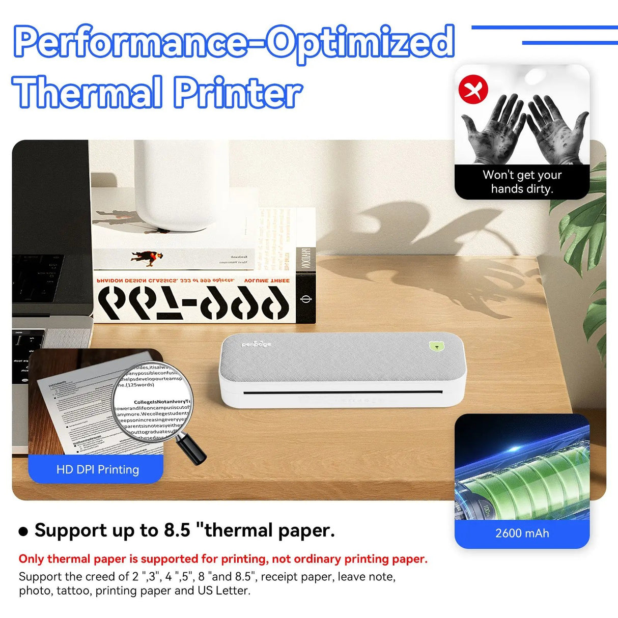 Thermal Paper for Thermal Printers Only - NOT Compatible with Inkjet Printers, Laser Printers, or Copiers - Check Compatibility Before Purchase