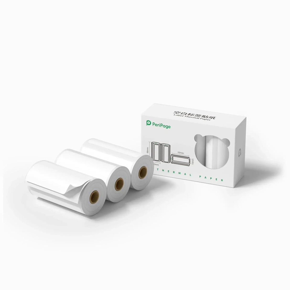 PeriPage A6 15mm label sticker thermal paper 3 rolls with packaging box