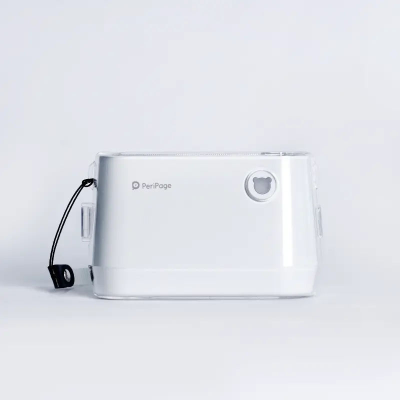 Clear protective case for PeriPage A9 with easy access for paper replacement and protective features to reduce wear and tear