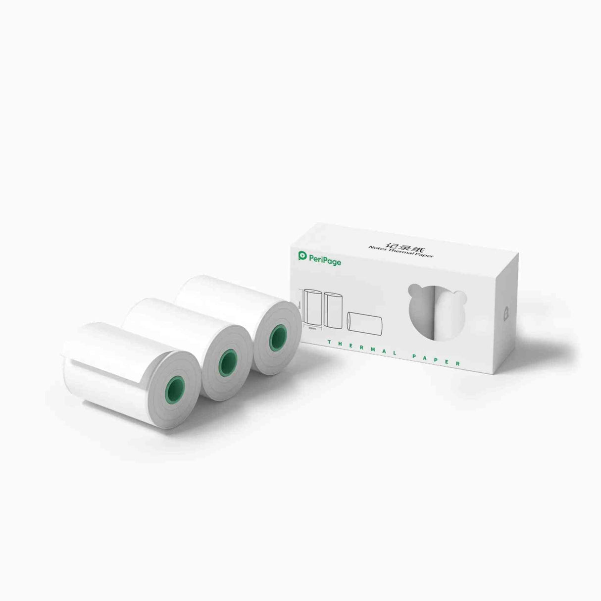 PeriPage A8 56×40mm White Thermal Paper 3-Rolls/Box for A6, A8, A9, A40 Models | High-quality thermal paper for mini printers | PeriPage thermal paper rolls