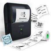 PB20 Bluetooth Label Printer, 2 Inch Portable Picture Thermal Printer, featuring a 3D front view of the product with label samples displayed beside it