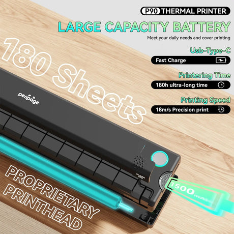 Person placing PeriPage P90 Tattoo Stencil Printer into a gray shoulder bag, showing its compact and portable design for tattoo artists on the go.