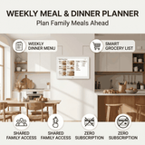 Weekly Meal Planner & Grocery List infographic matching reference layout