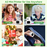 PeriPage A2 Portable Thermal Printer printing a shipping label with QR code and tracking number for delivery