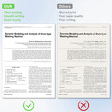 PeriPage A40 thermal paper available in Letter and Legal size rolls, featuring clear print side identification for easy loading.

