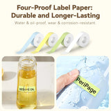 Waterproof and oil-resistant label paper rolls compatible with PeriPage P10, ensuring long-lasting clear prints.