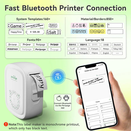 PeriPage P10 Voice Label Printer printing date stickers for food containers, ideal for kitchen organization and storage management.