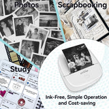 Ink-free, simple operation and cost-saving PeriPage P22 perfect for printing photos, scrapbooking, and puzzles like sudoku.