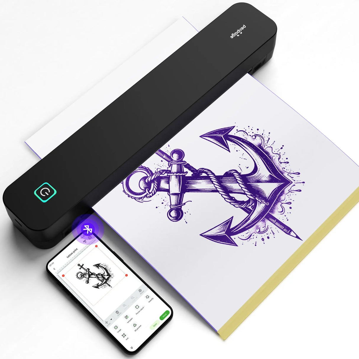 The PeriPage P92 tattoo stencil printer offers an economical tattooing solution with inkless thermal technology, significantly reducing paper waste and ongoing supply costs for tattoo artists.