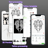 Powerful PeriPage Tattoo App for P92 - Edit Text, Use Template Libraries, and Preview Your Stencil in 3D Before Printing for Perfect Results Every Time.