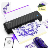 PeriPage P93 Tattoo Printer delivers high-definition printing for up to 12 hours (170 sheets) on a single charge of its 1200mAh battery, supporting 2 connection modes.