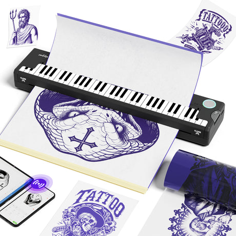 Upgrade your tattoo studio with PeriPage Pino - this professional thermal stencil printer replaces traditional methods with precise digital transfers for perfect outlines every time.