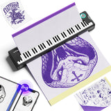 See the clean, precise result of a tattoo stencil printed with the PeriPage Pino compact thermal tattoo machine using inkless technology.