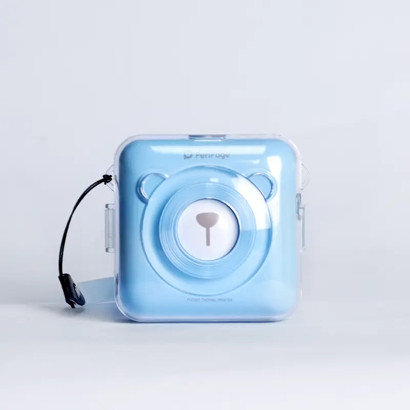 PeriPage A6 transparent protection case in clear plastic material, perfect for safeguarding your thermal printer from damage