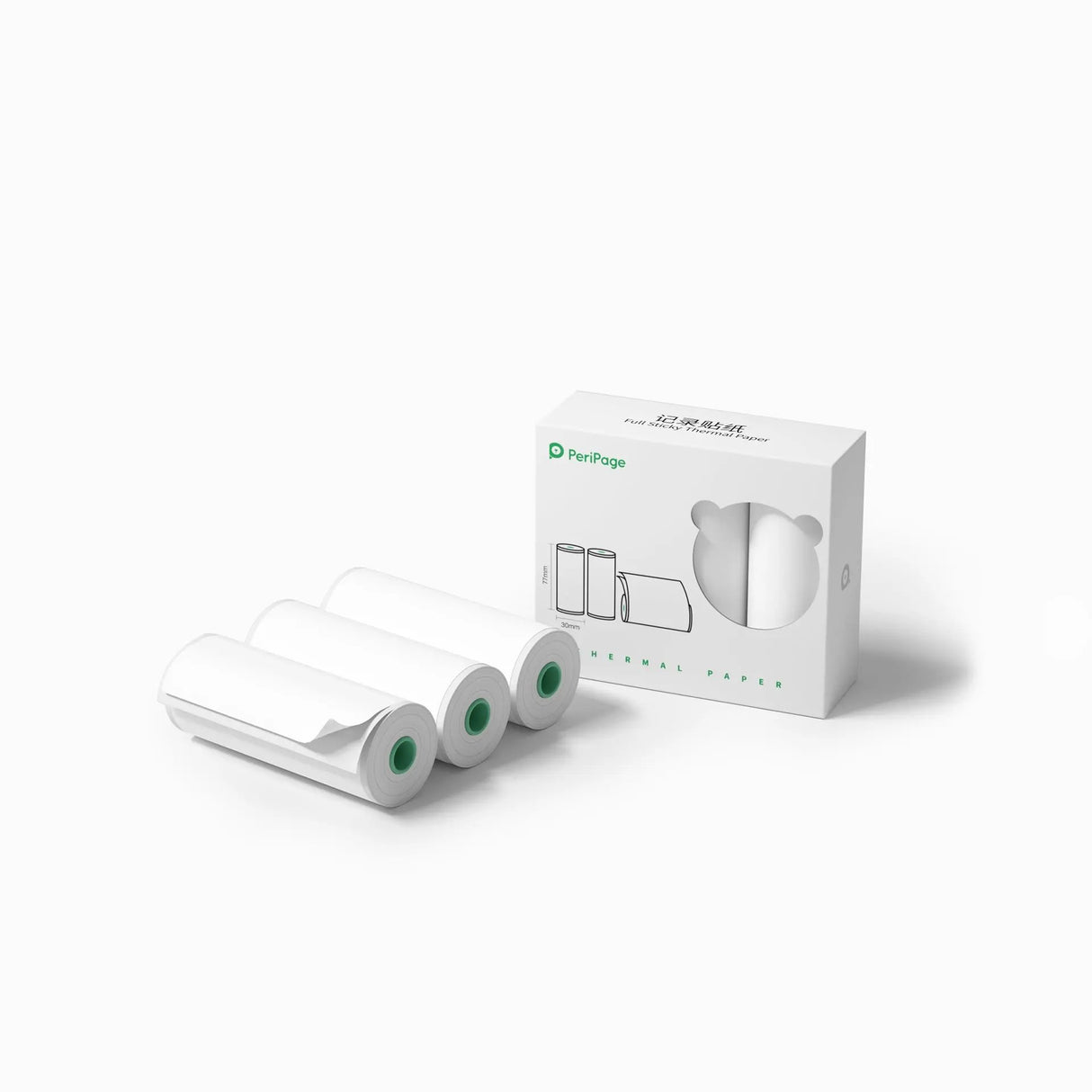 PeriPage White Thermal Paper for A9, 3 rolls in a box, each roll 7m in length, ideal for note-taking and printing