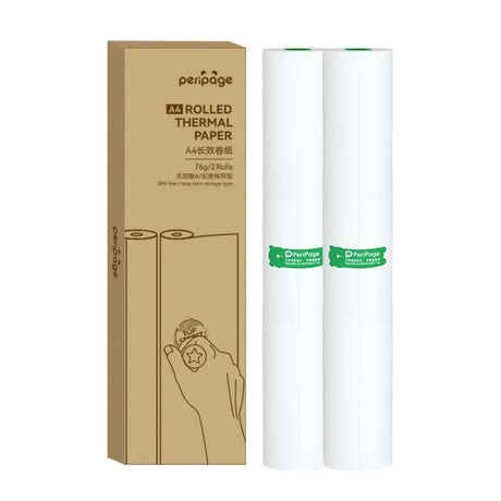 PeriPage A4 Rolled Thermal Paper, BPA-Free and Smooth Printing – 76g 2 Rolls