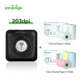 PeriPage A6 Black Mini Bluetooth Portable Thermal Printer for Photo, Note, and Label Printing