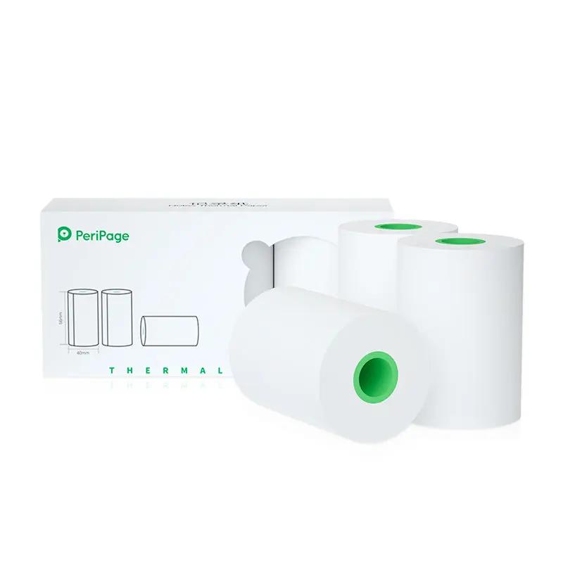 PeriPage A8 56×40mm White Thermal Paper 3-Rolls/Box | Compatible with PeriPage A6, A8, A9, A40 models | Premium quality thermal paper rolls