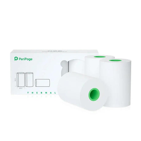 PeriPage A8 56×40mm White Thermal Paper 3-Rolls/Box | Compatible with PeriPage A6, A8, A9, A40 models | Premium quality thermal paper rolls