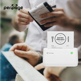 PeriPage A9 Max portable mini thermal printer in white, compact design shown on desk, ideal for notes and labels