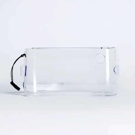 Clear PeriPage A9 Max Protection Case with durable plastic, designed for secure storage and transport of the PeriPage A9 printer. Includes a lanyard for portability