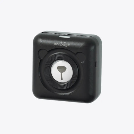 Black PeriPage mini thermal printer, stylish portable Bluetooth printer for photos and stickers