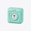 Mint green PeriPage mini thermal printer, small wireless photo and label printer for mobile devices
