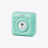 Mint green PeriPage mini thermal printer, small wireless photo and label printer for mobile devices