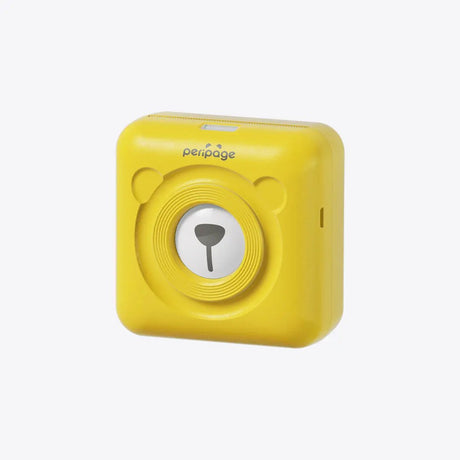 Bright yellow PeriPage mini thermal printer, pocket-sized Bluetooth printer for cute photo printing